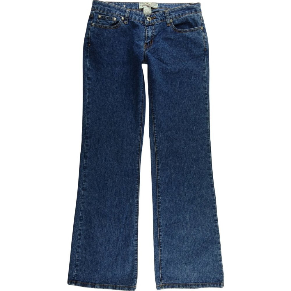 Lachilotta Flare Jeans Juniors 7 Embellished Bling Embroidered Stretch Low B055
